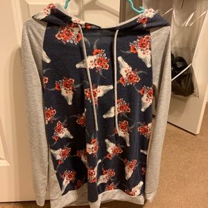 Cow skull boutique hoodie
